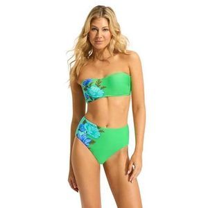 Seafolly Women's Standard Garden Party Bustier Bandeau, Jade